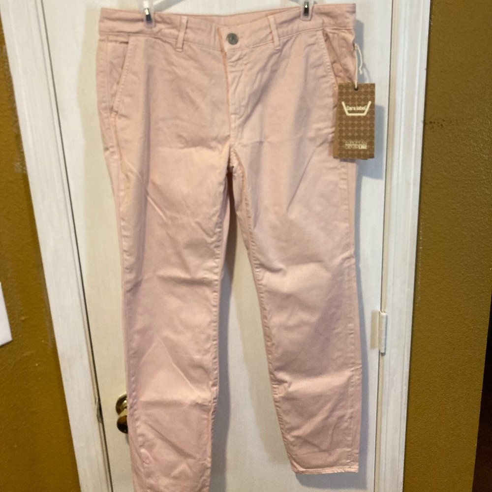 Care Label women's size 32 heavy rose cotton unlined stretch chino pants 34x29